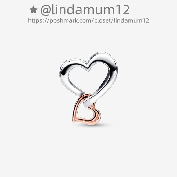 Pandora Two-tone Openwork Infinity Heart Charm - Picture 2 of 5